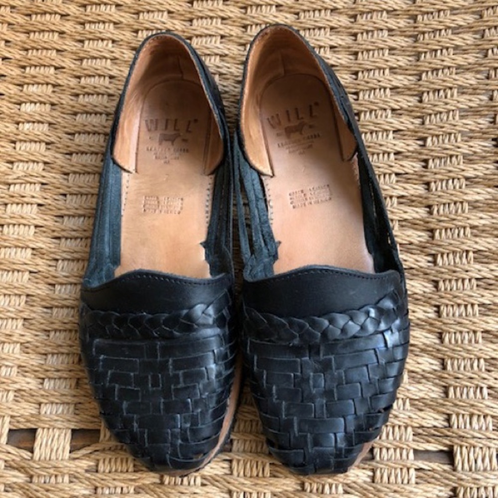 Will Leather Goods Huarache Black Flats